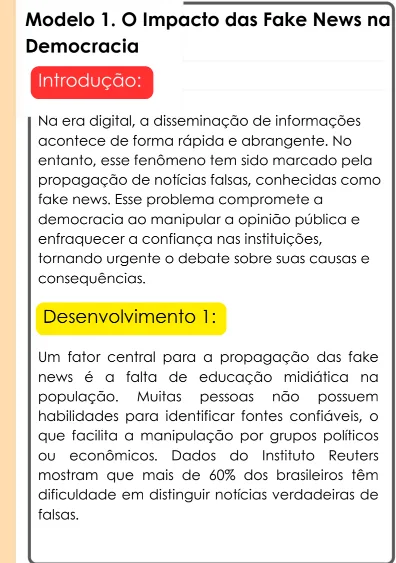 Modelo de redação nota 1000