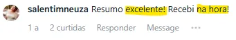Comentário real de aluno 5