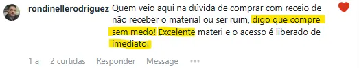 Comentário real de aluno 2
