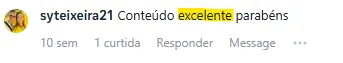 Comentário real de aluno 3